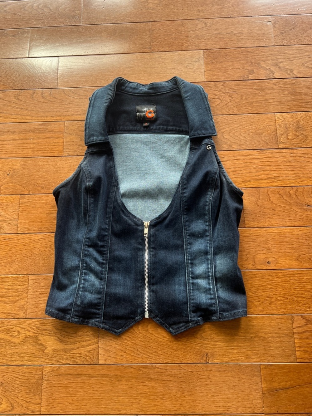 ❤️G by Guess Dark Blue Denim Zip Front Vest-M❤️
